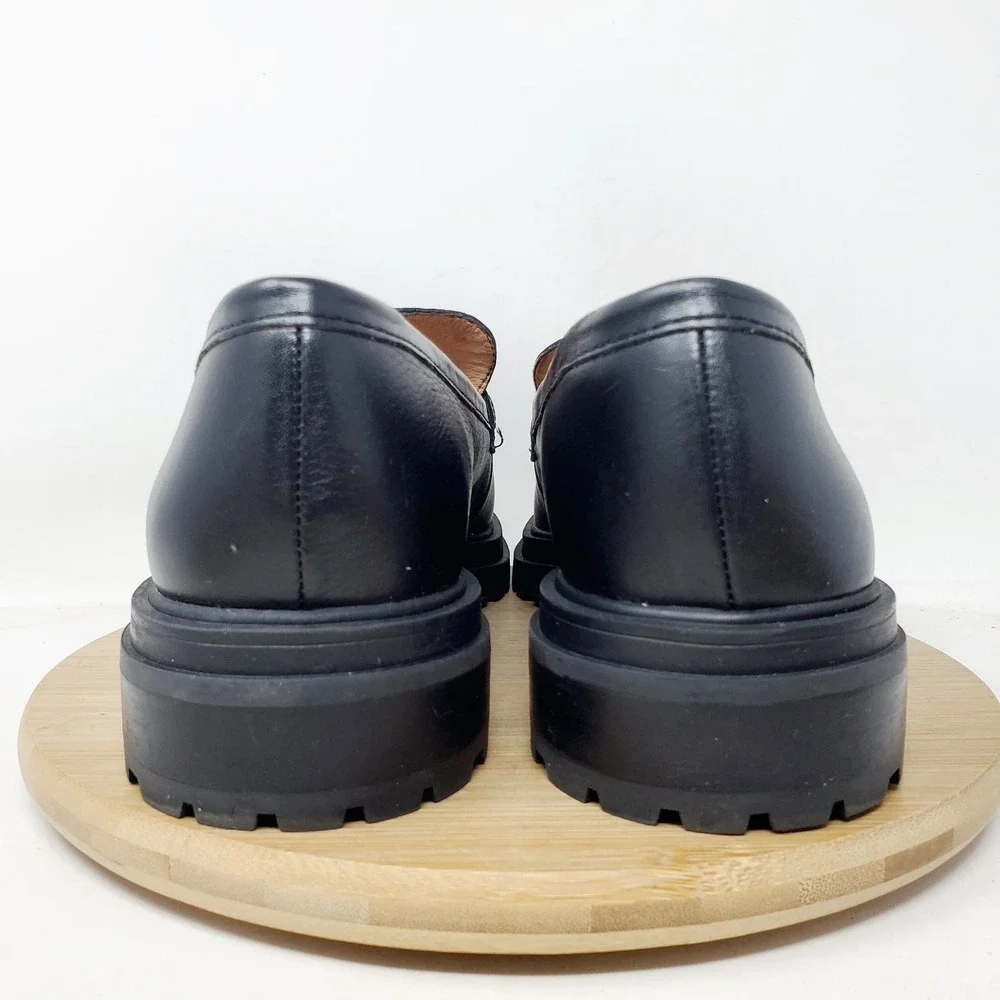 Madewell Chunky Loafer Womens 11 Bradley Black‎ Leather Platform Lug Sole Shoes